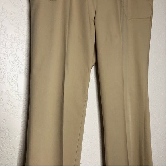 St John Collection tan khaki gold zipper high rise pants size 12 - Picture 4 of 15
